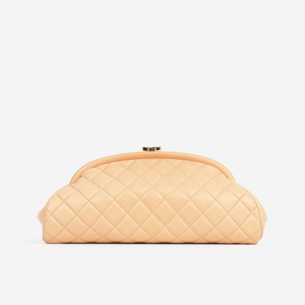 Chanel Timeless CC Half Moon Clutch - Peach Lambskin | Silver Hardware