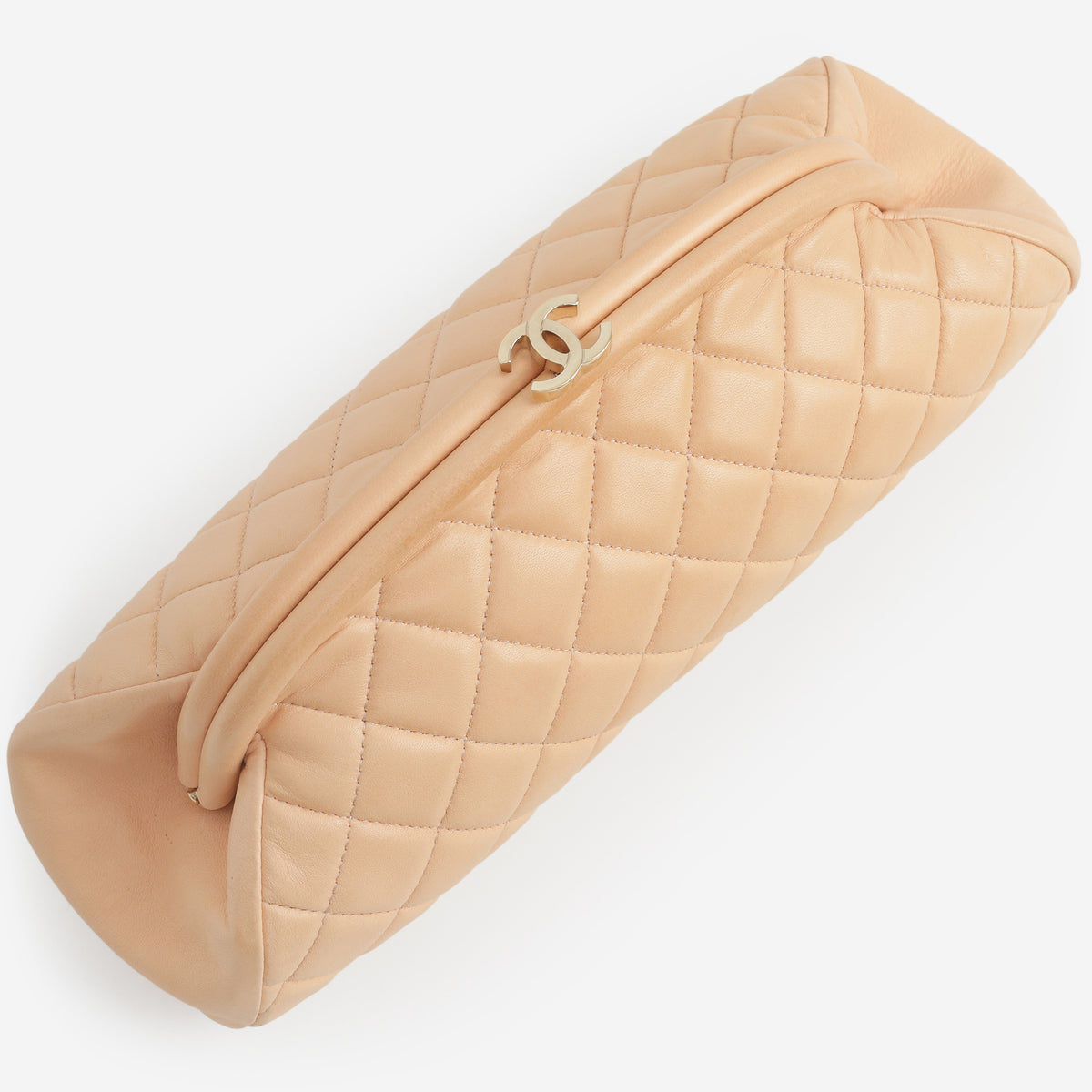 Chanel Timeless CC Half Moon Clutch - Peach Lambskin | Silver Hardware