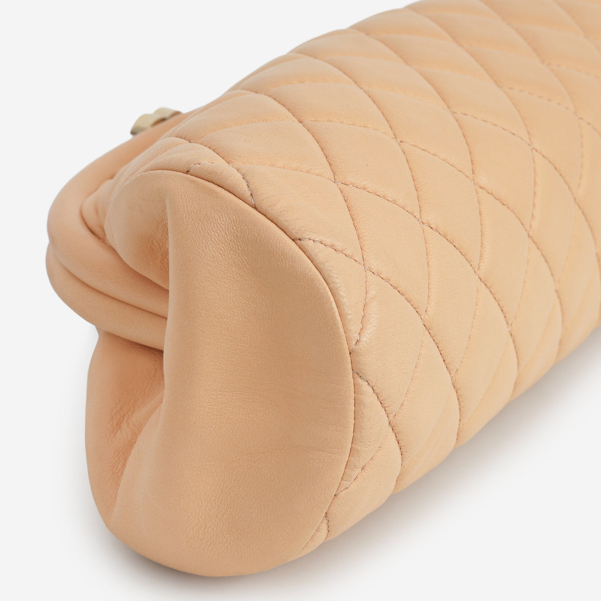 Chanel Timeless CC Half Moon Clutch - Peach Lambskin | Silver Hardware
