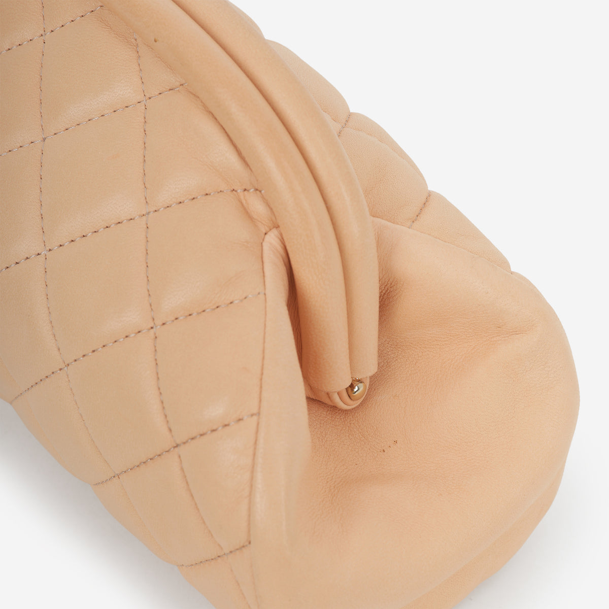 Chanel Timeless CC Half Moon Clutch - Peach Lambskin | Silver Hardware