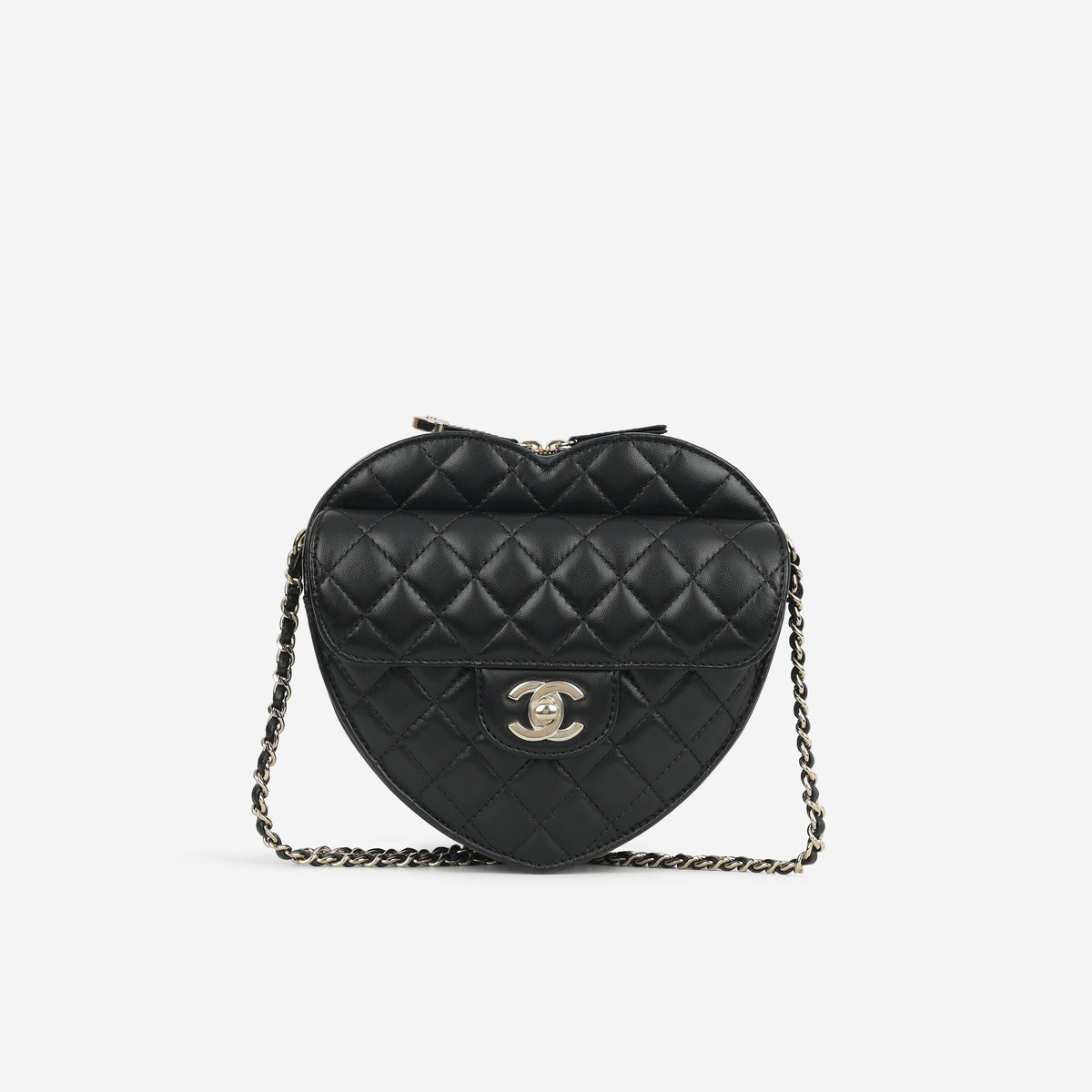 Chanel Large Heart Bag - Black Lambskin | Champagne Gold Hardware