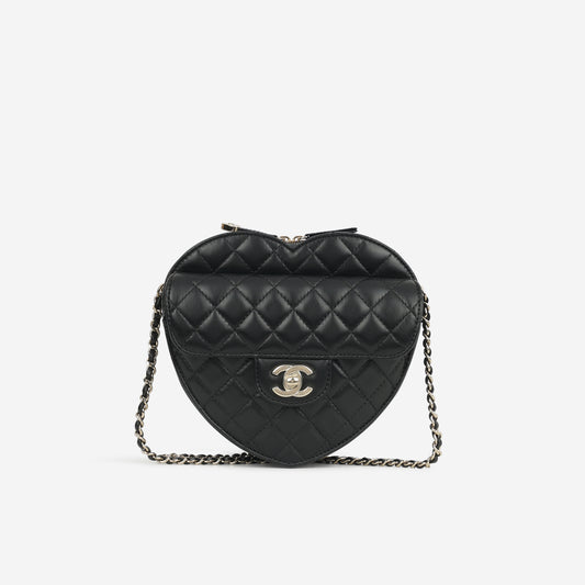 Chanel Large Heart Bag - Black Lambskin | Champagne Gold Hardware