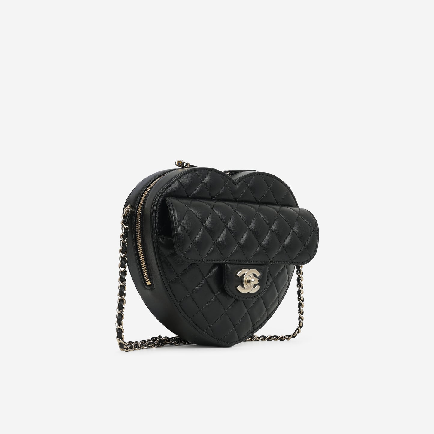 Chanel Large Heart Bag - Black Lambskin | Champagne Gold Hardware