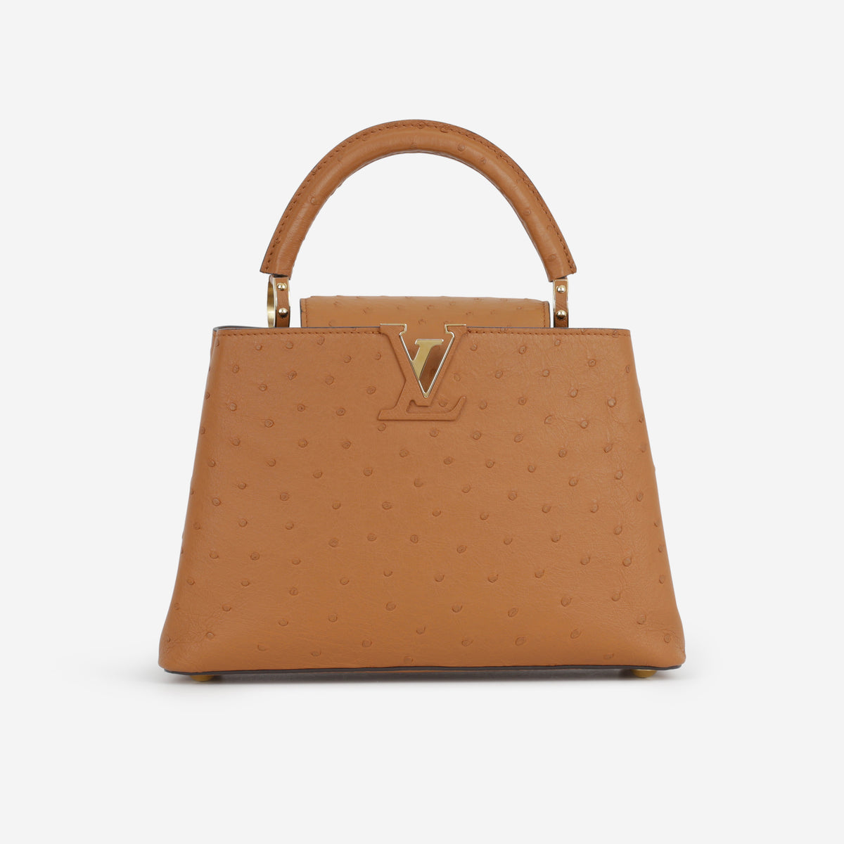 Louis Vuitton Capucines BB - Cognac Ostrich | Gold Hardware