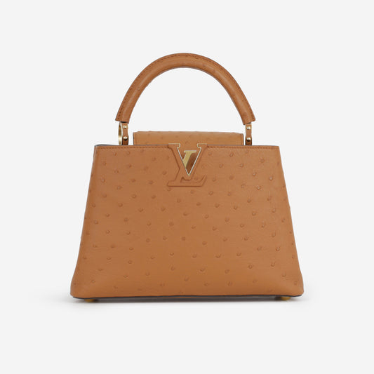 Louis Vuitton Capucines BB - Cognac Ostrich | Gold Hardware