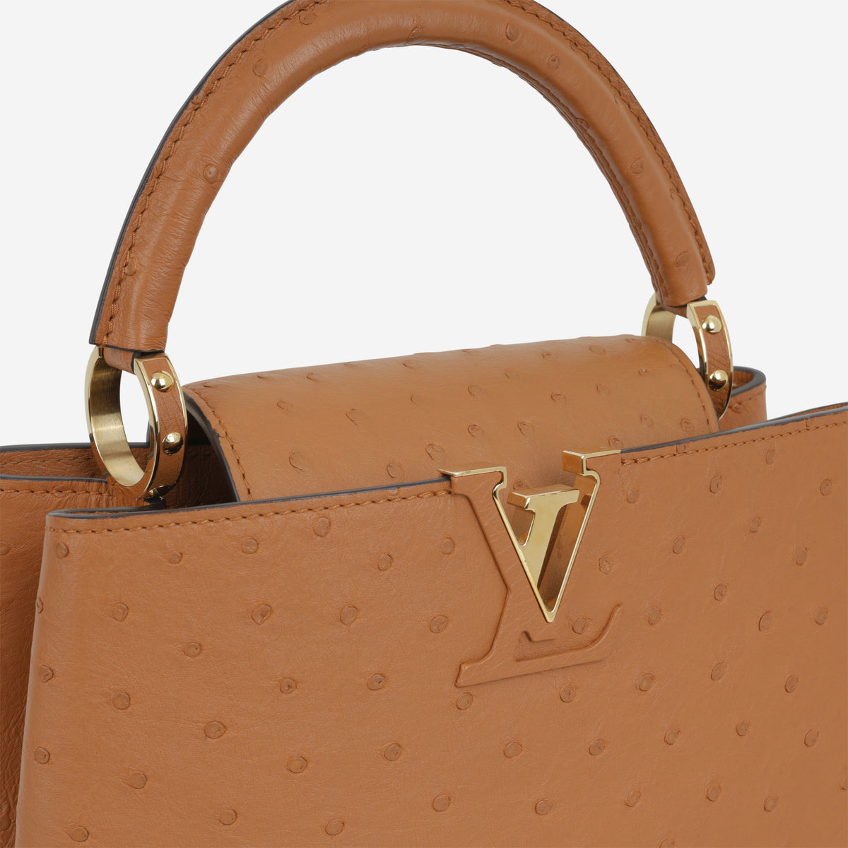 Louis Vuitton Capucines BB - Cognac Ostrich | Gold Hardware