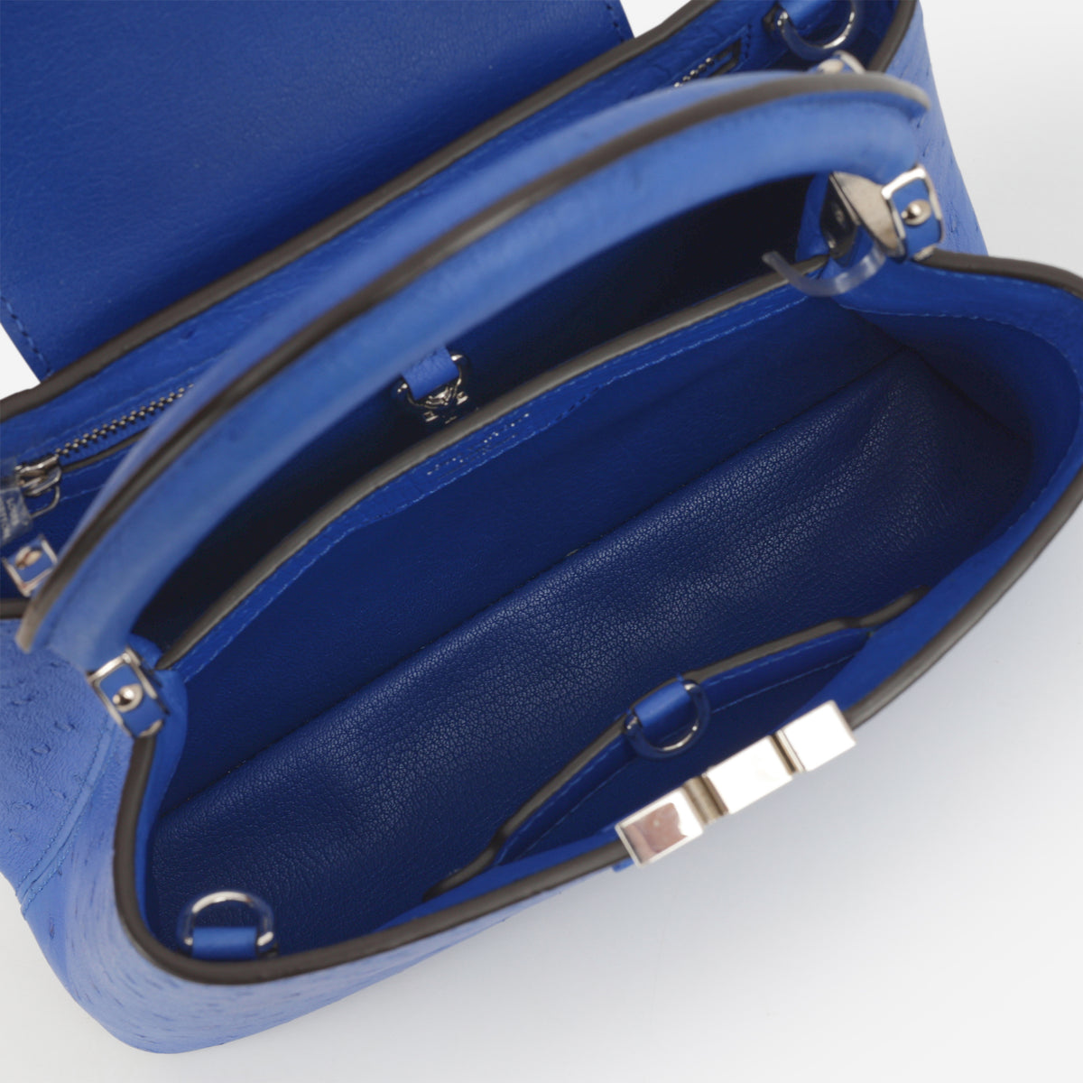 Louis Vuitton Capucines BB - Blue Saphir Ostrich | Silver Hardware