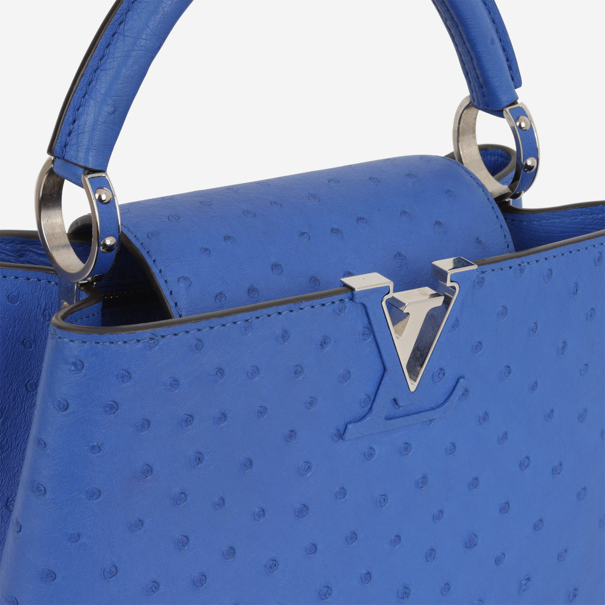 Louis Vuitton Capucines BB - Blue Saphir Ostrich | Silver Hardware