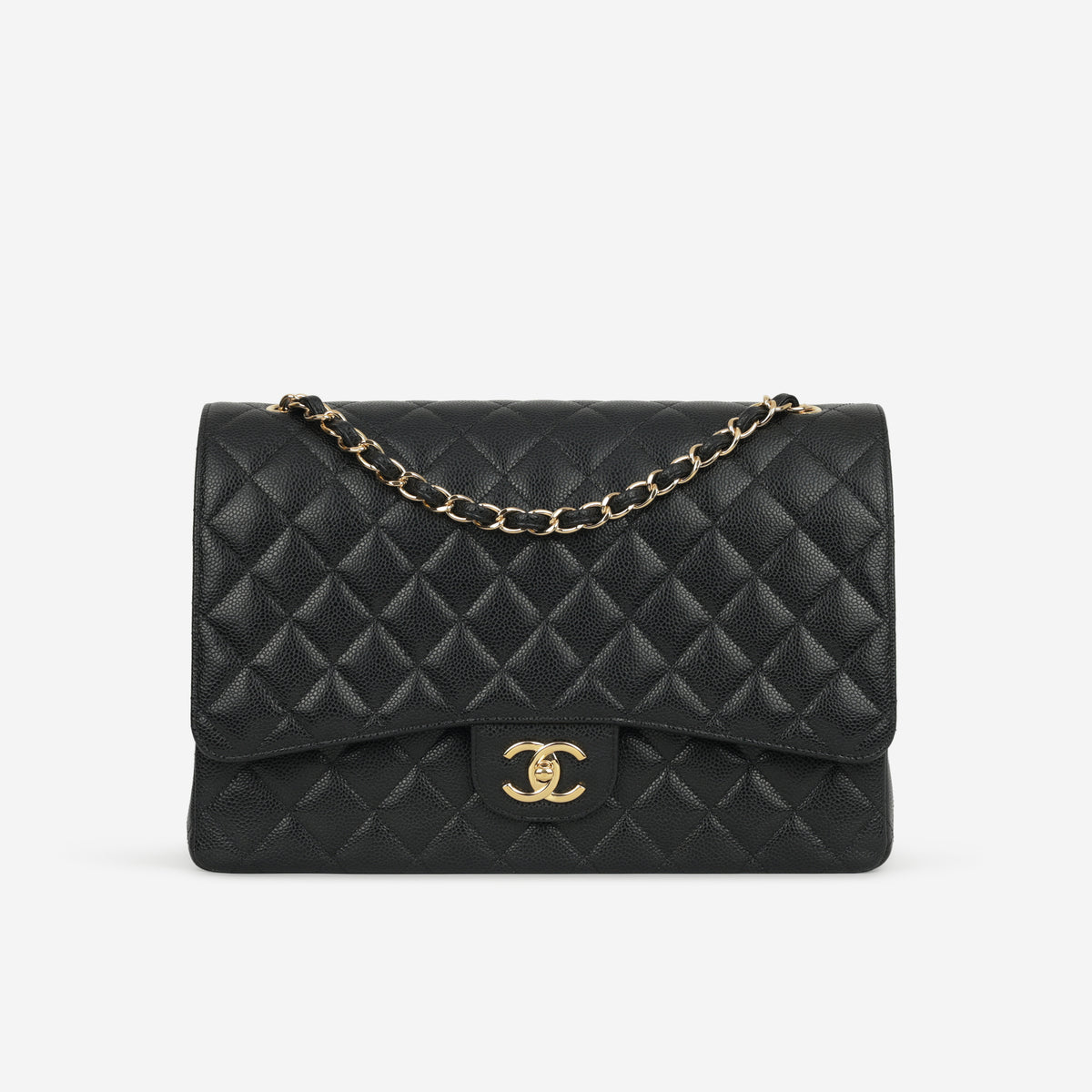 Chanel Maxi Classic Double Flap - Black Caviar | Gold Hardware
