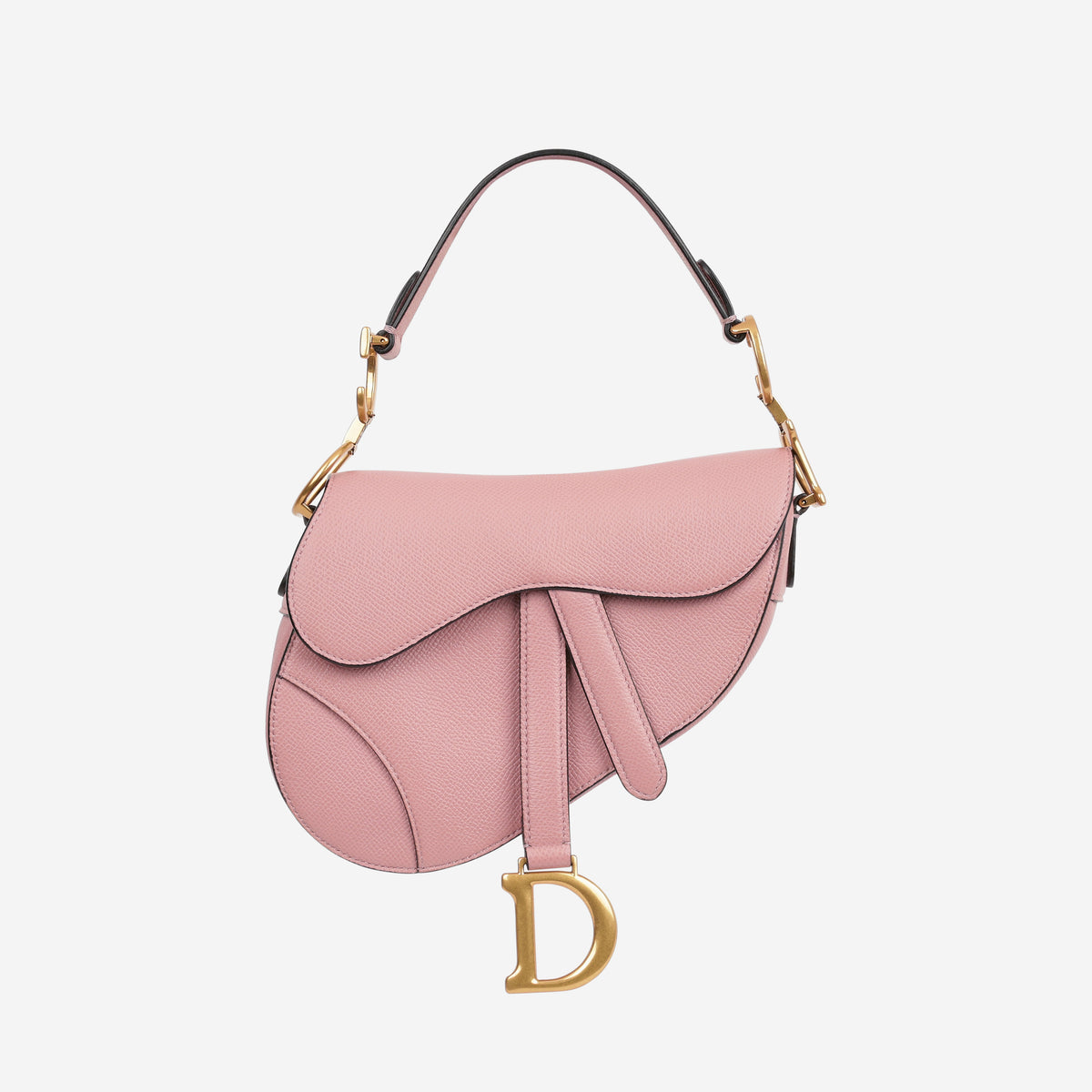 Dior Mini Saddle Bag - Pink Grained Calfskin | Gold Hardware