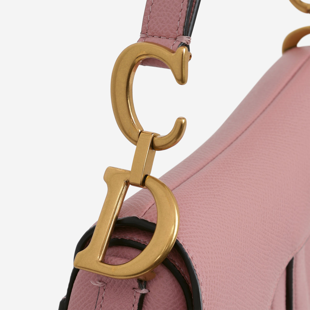 Dior Mini Saddle Bag - Pink Grained Calfskin | Gold Hardware