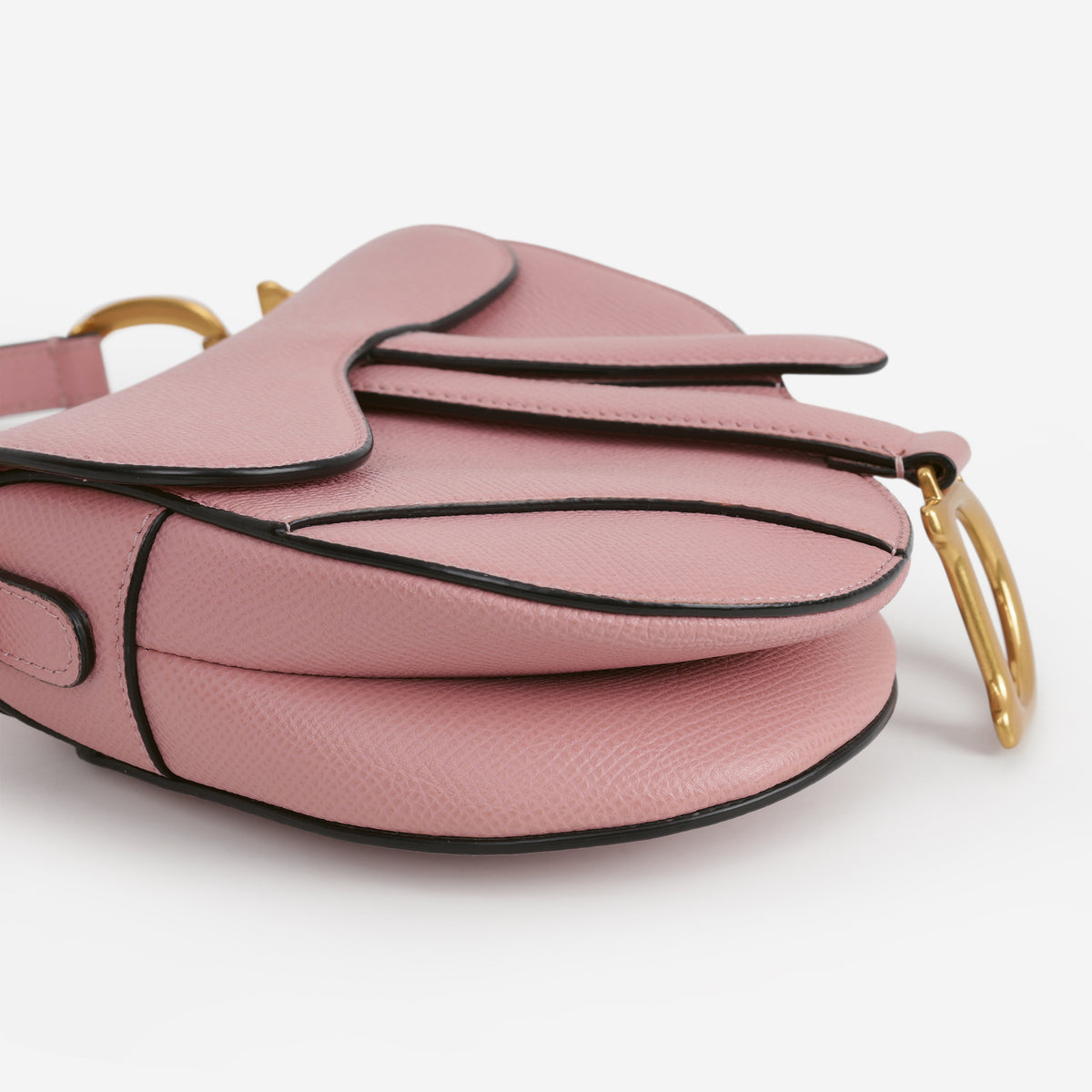 Dior Mini Saddle Bag - Pink Grained Calfskin | Gold Hardware
