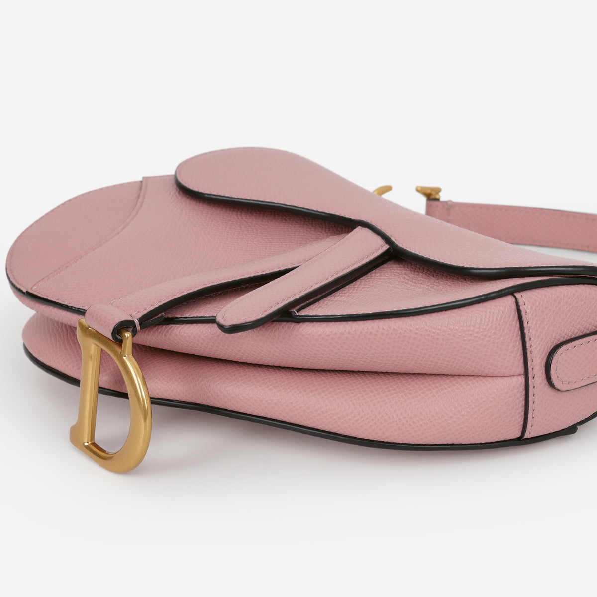 Dior Mini Saddle Bag - Pink Grained Calfskin | Gold Hardware