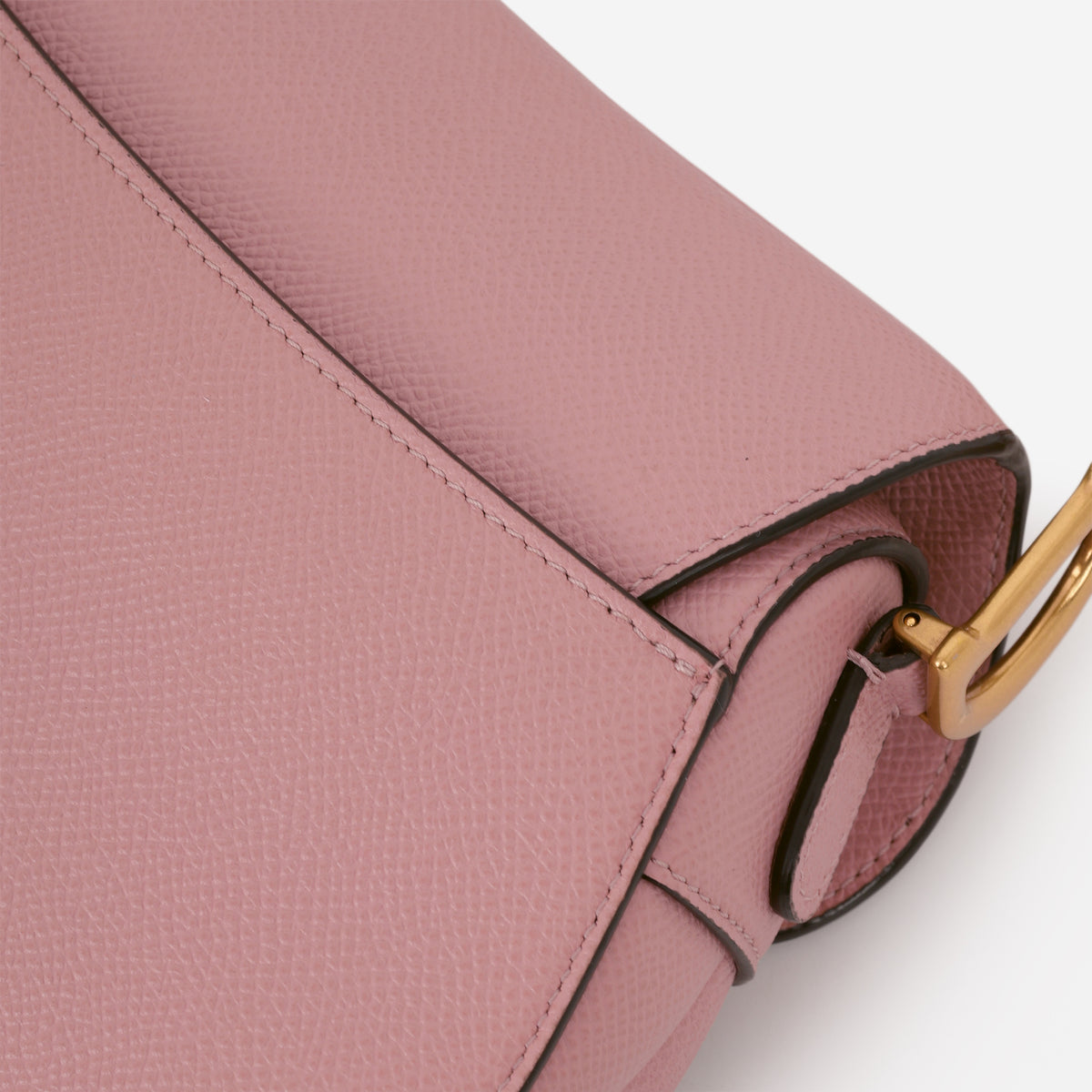 Dior Mini Saddle Bag - Pink Grained Calfskin | Gold Hardware