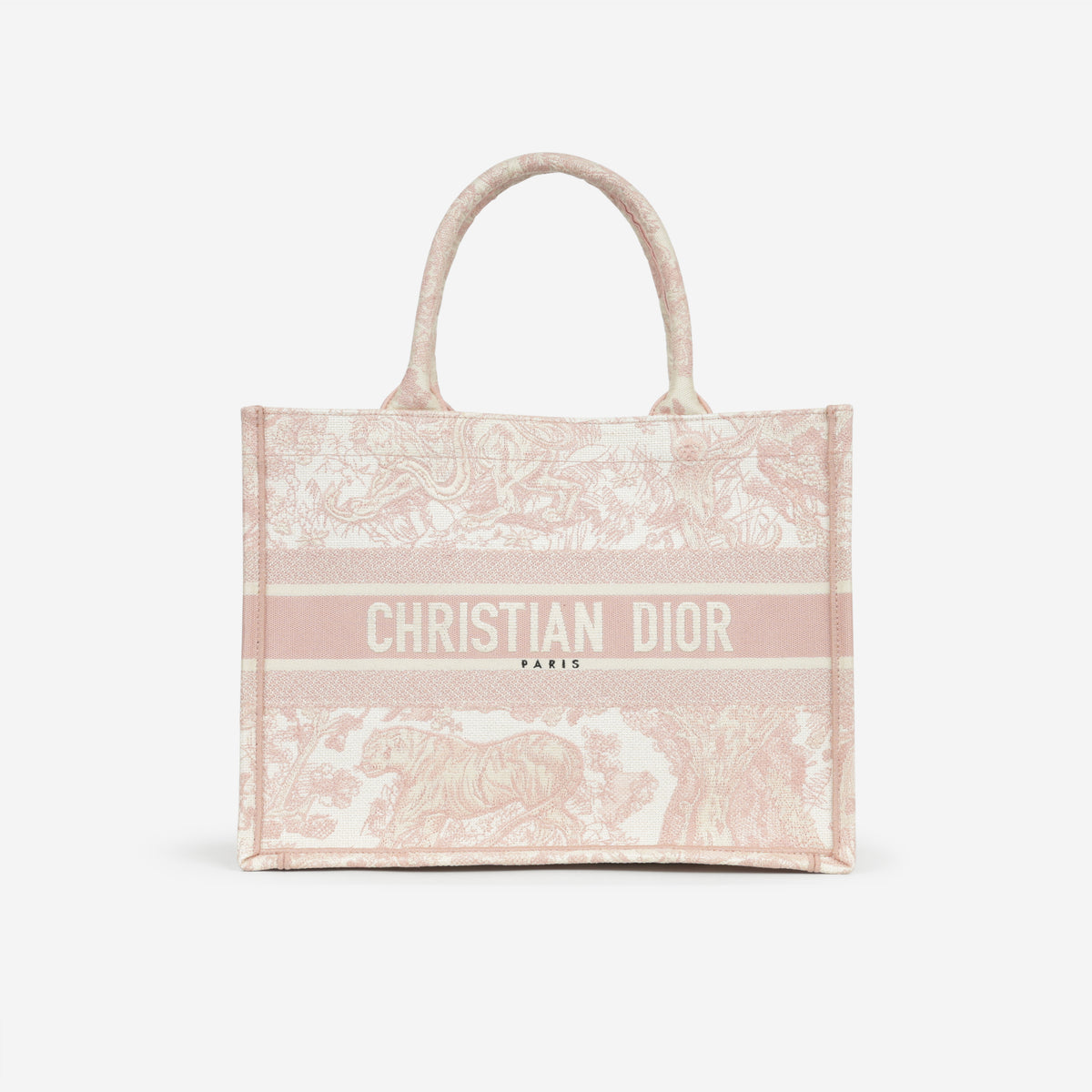 Dior Small Book Tote - Pink Oblique Jacquard