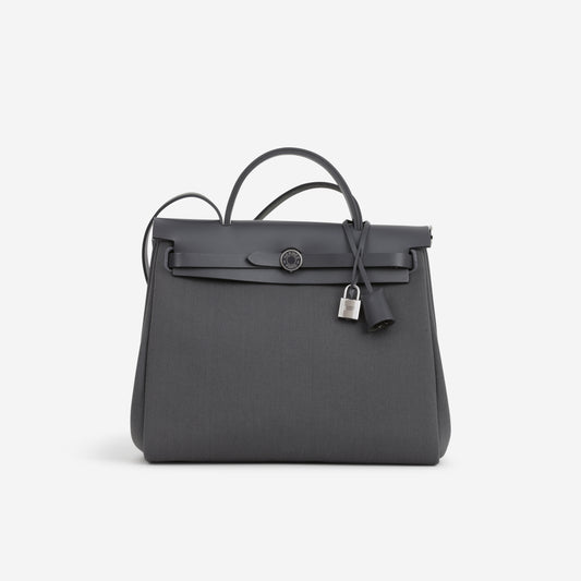 Hermès Herbag 31 -  Ardoise Canvas / Hunter | Palladium Hardware