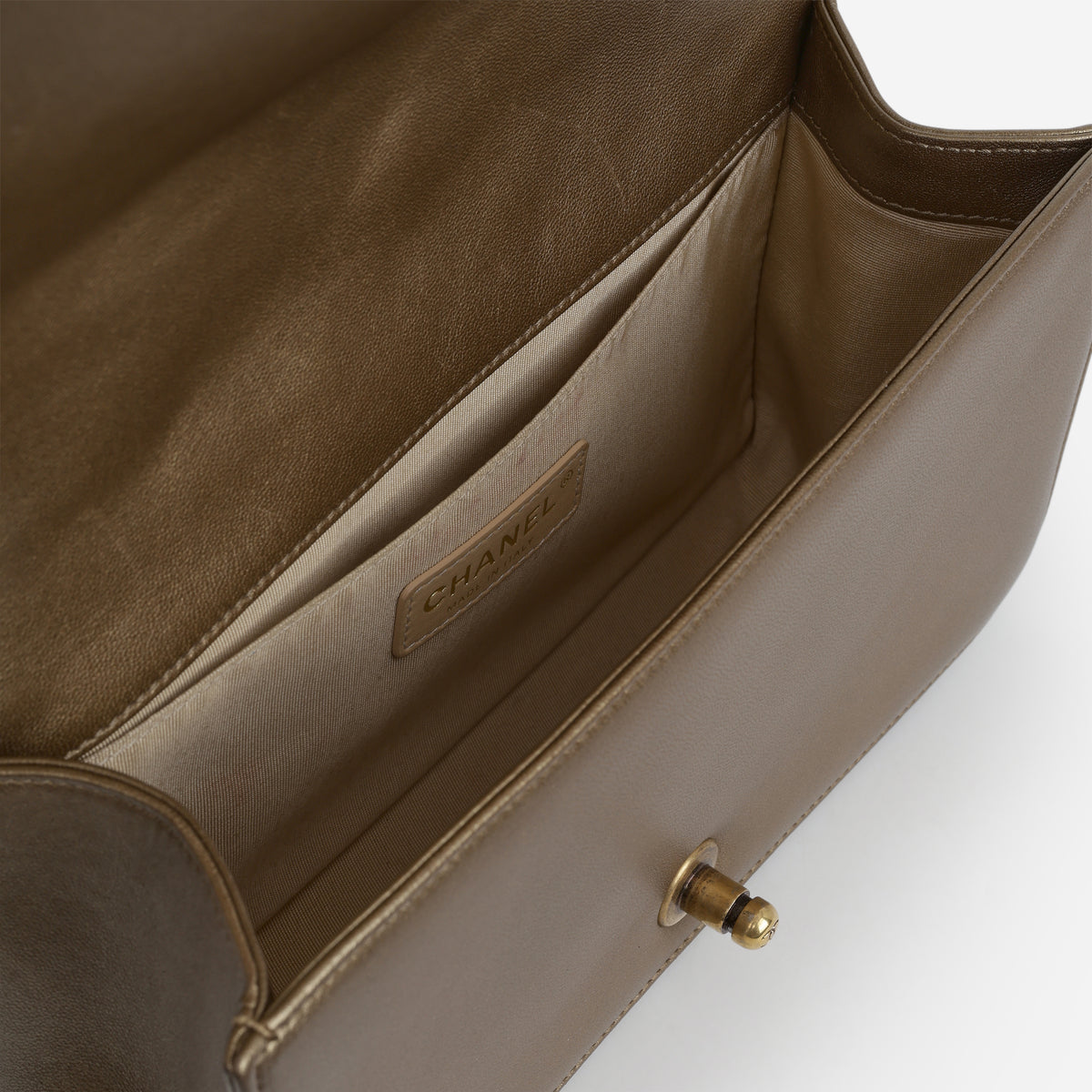 Chanel Old Medium Boy Bag - Gold Metallic Lambskin | Aged Gold Hardware