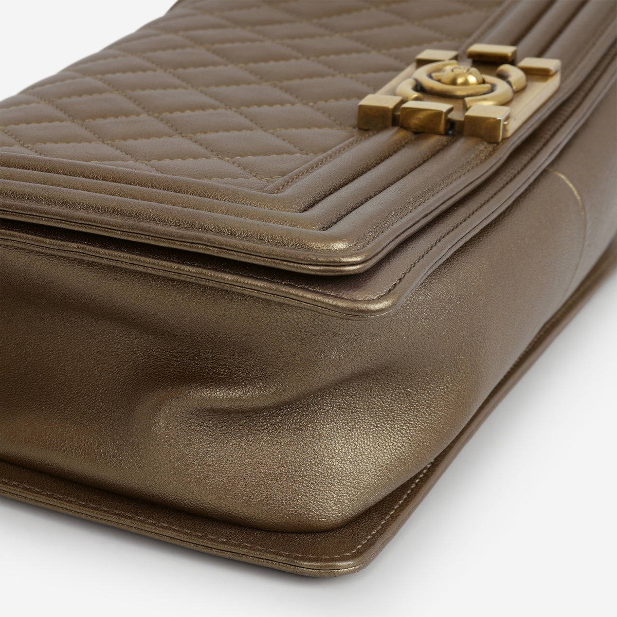 Chanel Old Medium Boy Bag - Gold Metallic Lambskin | Aged Gold Hardware
