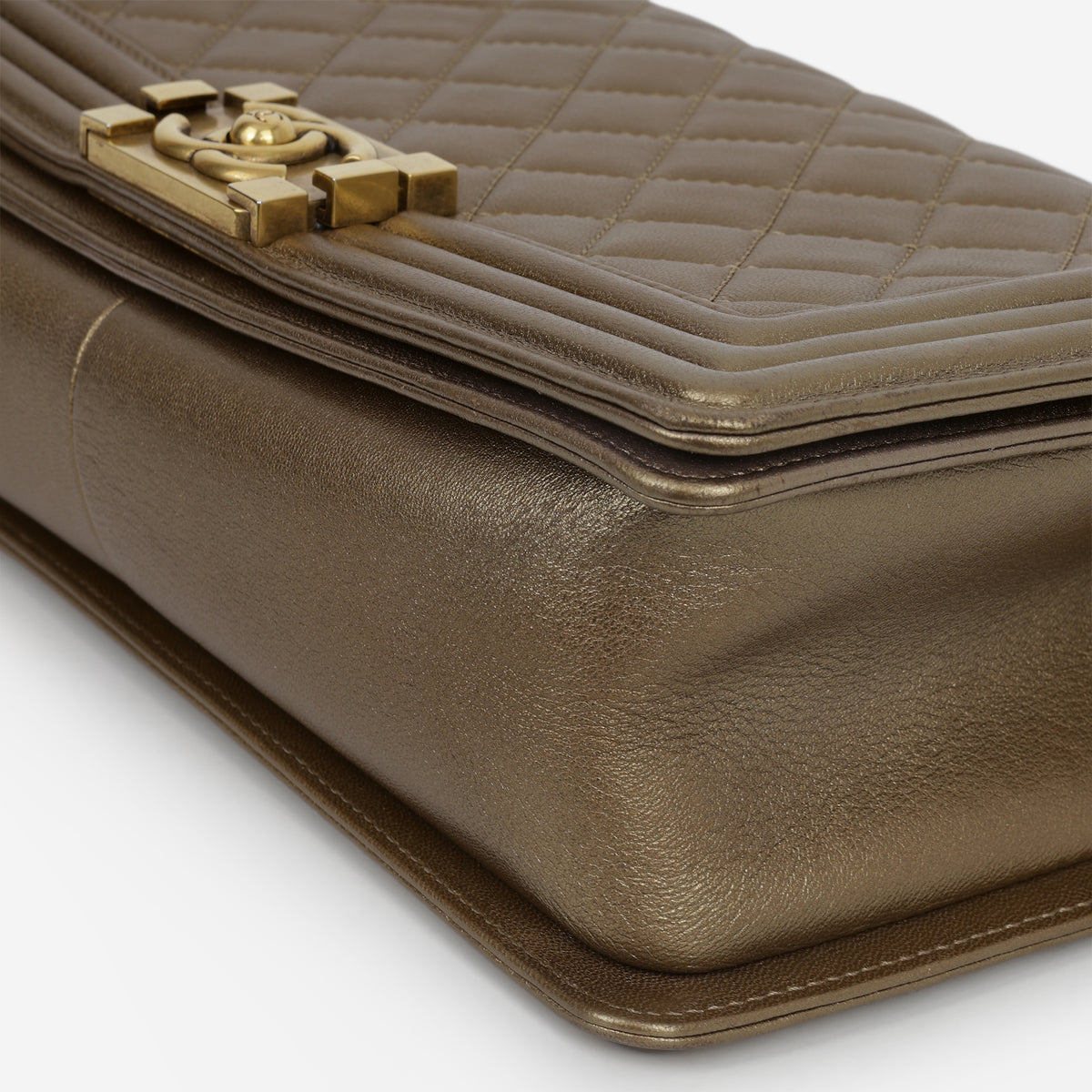 Chanel Old Medium Boy Bag - Gold Metallic Lambskin | Aged Gold Hardware