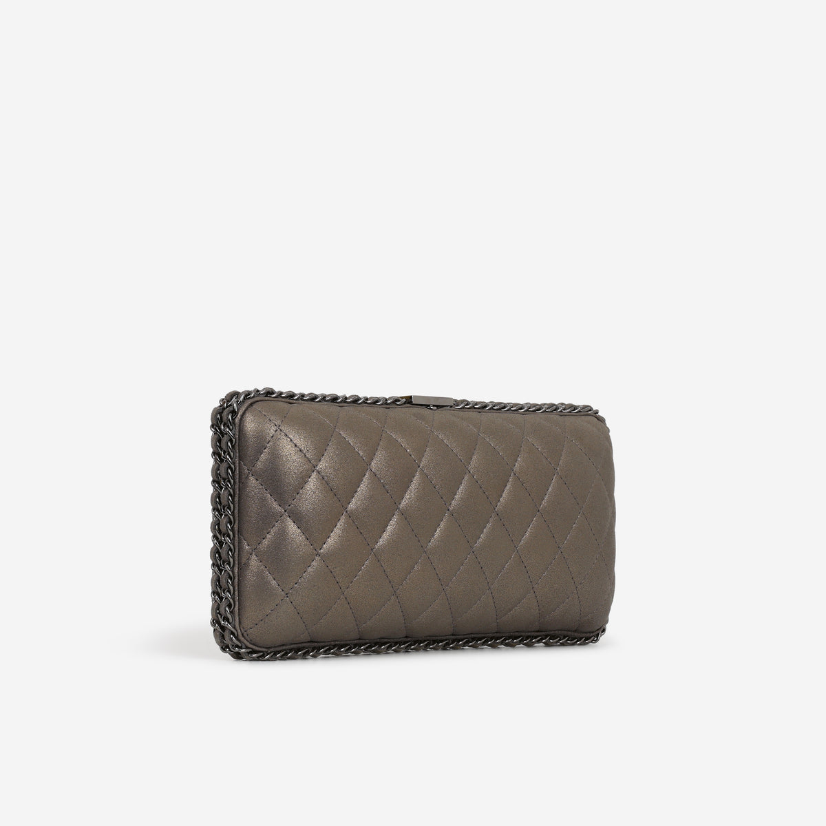 Chanel Timeless CC Chain Around Clutch - Grey Metallic Lambskin | Gunmetal Hardware
