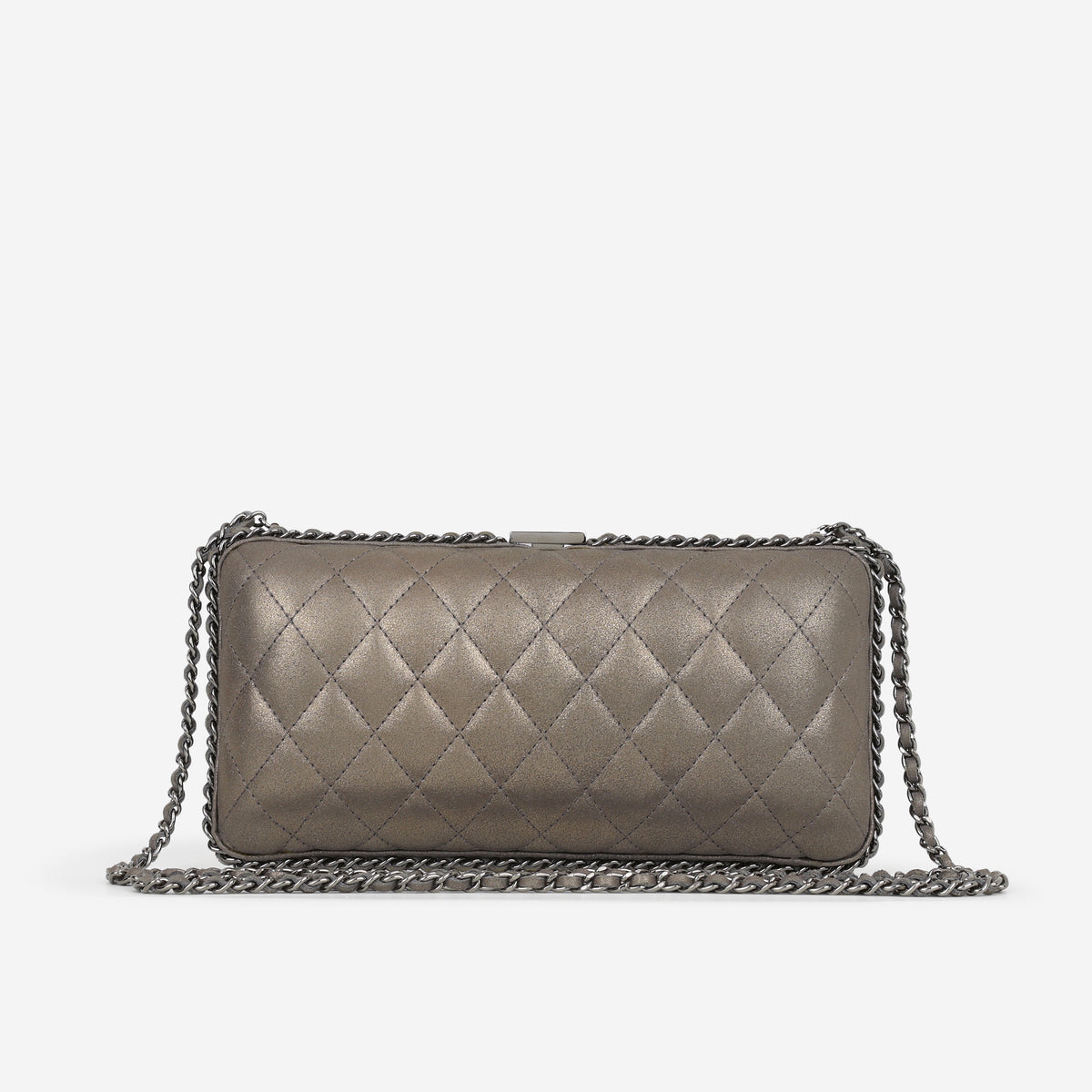 Chanel Timeless CC Chain Around Clutch - Grey Metallic Lambskin | Gunmetal Hardware