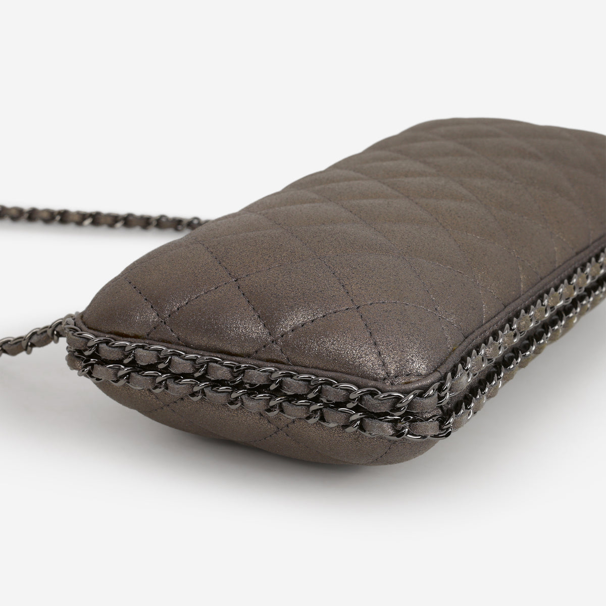 Chanel Timeless CC Chain Around Clutch - Grey Metallic Lambskin | Gunmetal Hardware