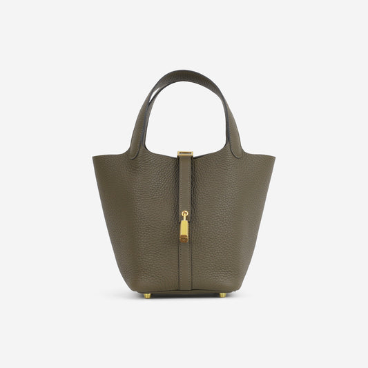 Hermès Picotin 18 - Vert Loden Clemence | Gold Hardware - Bagista