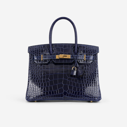 Hermès Birkin 30 - Bleu Saphir Alligator | Gold Hardware