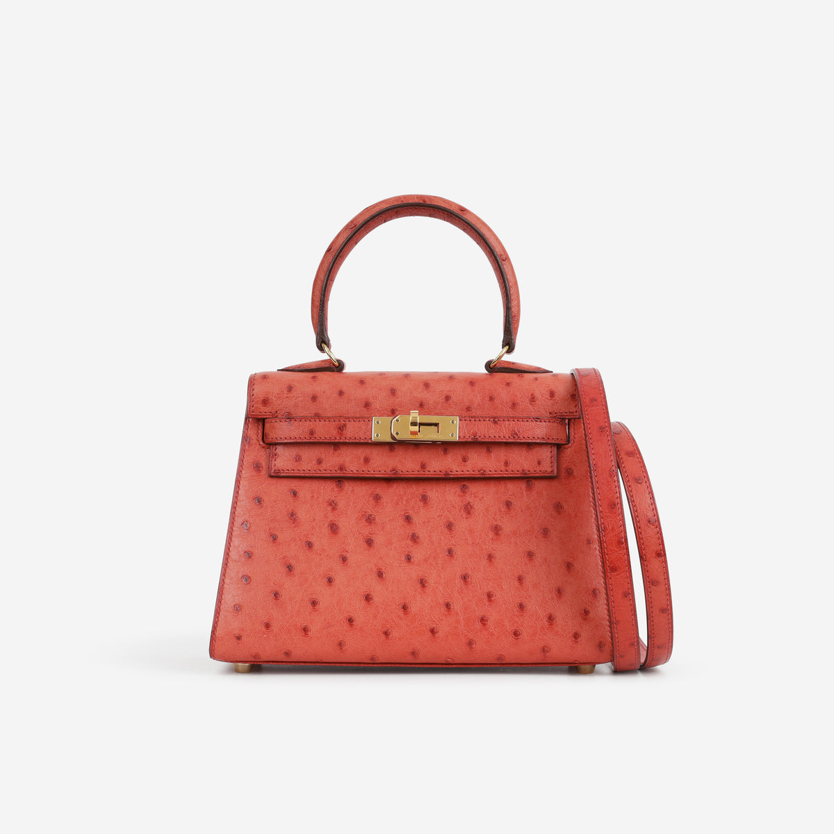 Hermès Vintage Kelly 20 - Rouge Vif Ostrich | Gold Hardware