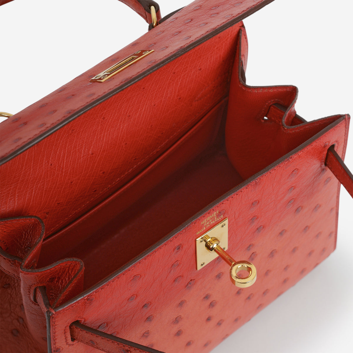 Hermès Vintage Kelly 20 - Rouge Vif Ostrich | Gold Hardware