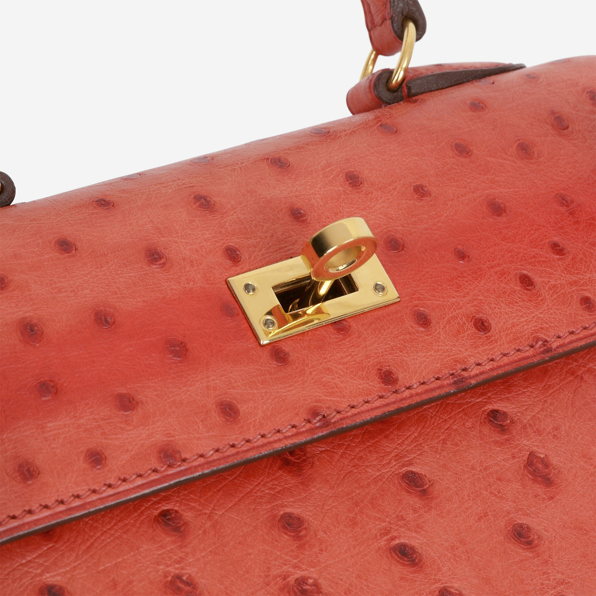 Hermès Vintage Kelly 20 - Rouge Vif Ostrich | Gold Hardware