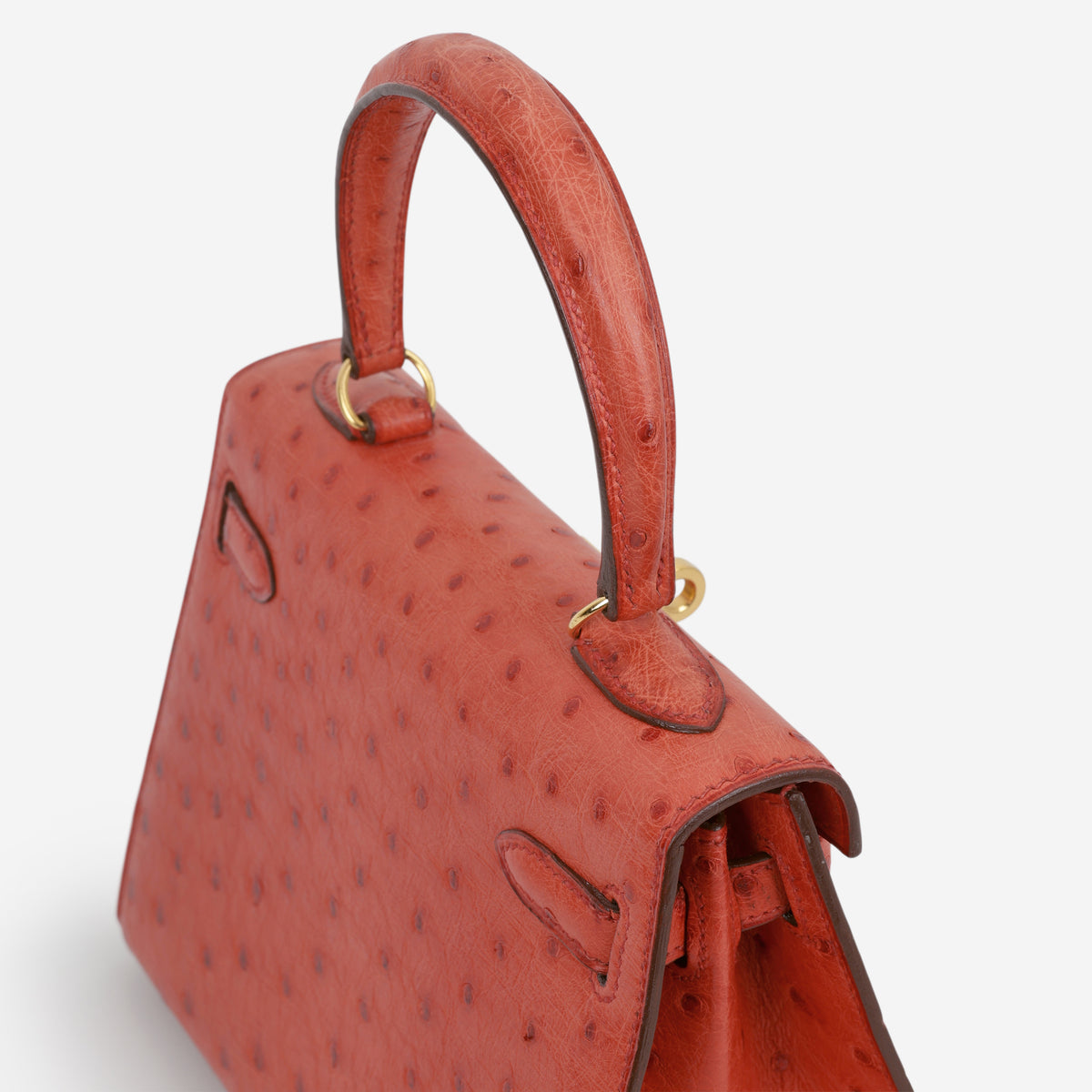 Hermès Vintage Kelly 20 - Rouge Vif Ostrich | Gold Hardware