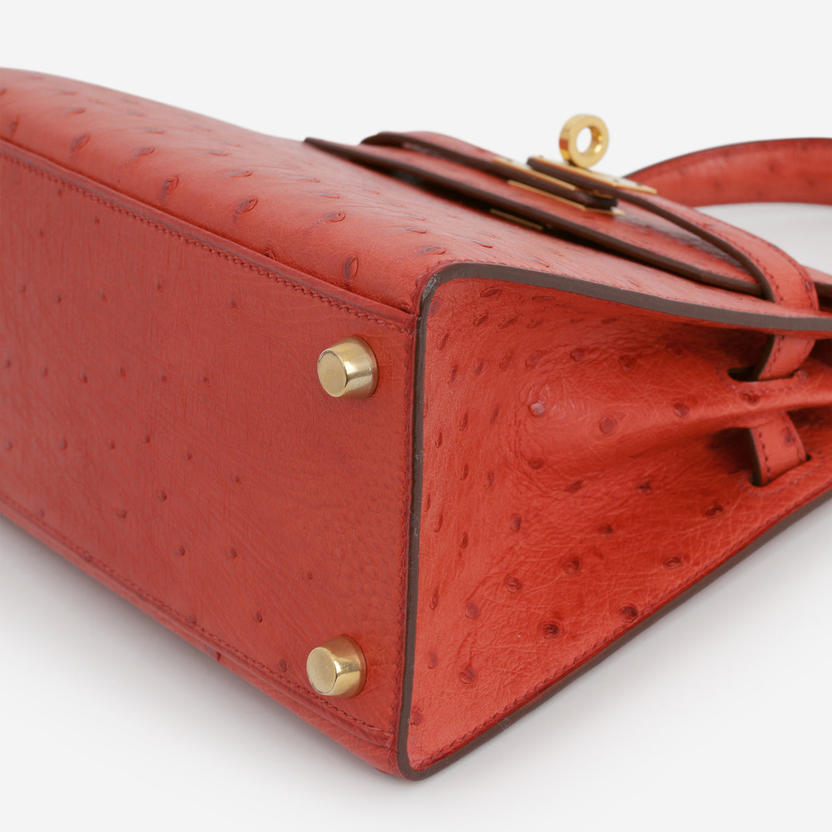 Hermès Vintage Kelly 20 - Rouge Vif Ostrich | Gold Hardware