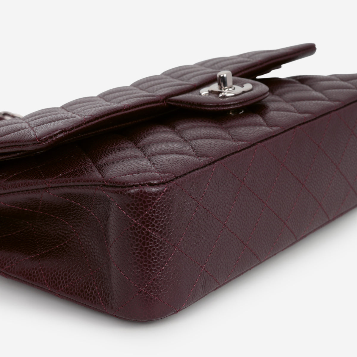 Chanel Medium Classic Flap - Aubergine Caviar | Silver Hardware
