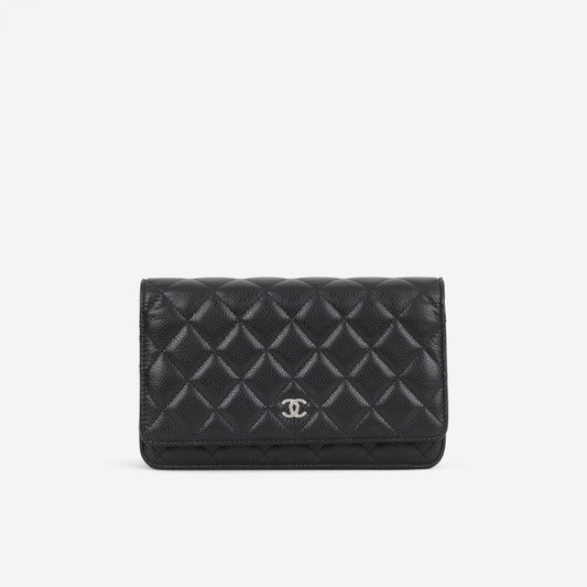 Chanel Classic Wallet on Chain - Black Caviar | Silver Hardware