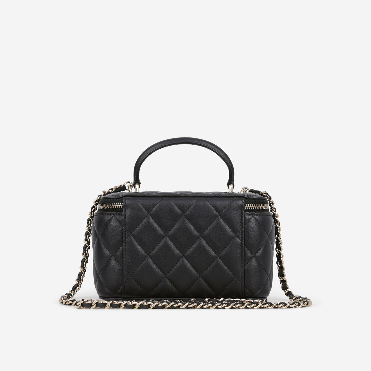 Chanel Top Handle Vanity - Black Lambskin | Champagne Gold Hardware