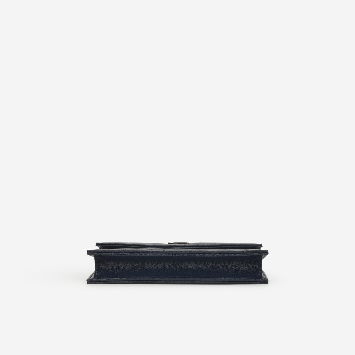 Saint Laurent Cassandre Envelope WOC – Navy Grained Calfskin | Silver Hardware
