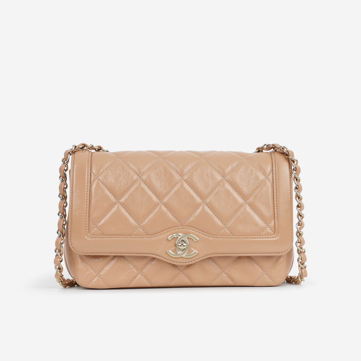 Chanel Hold The Line Flap - Caramel Shiny Crumpled Calfskin | Champagne Gold Hardware