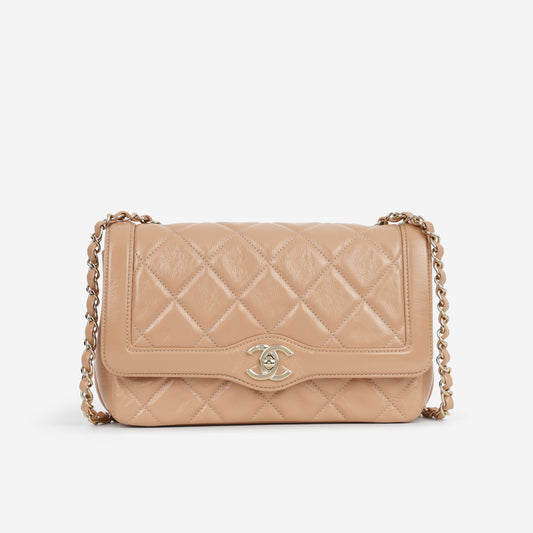 Chanel Hold The Line Flap - Caramel Shiny Crumpled Calfskin | Champagne Gold Hardware