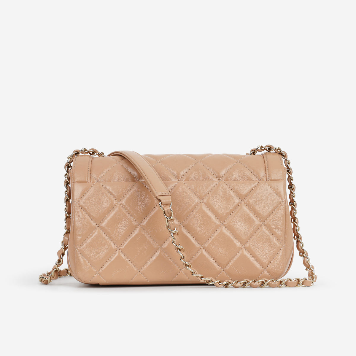 Chanel Hold The Line Flap - Caramel Shiny Crumpled Calfskin | Champagne Gold Hardware