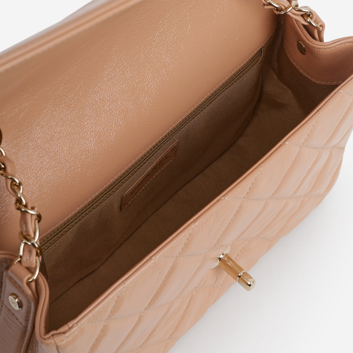 Chanel Hold The Line Flap - Caramel Shiny Crumpled Calfskin | Champagne Gold Hardware