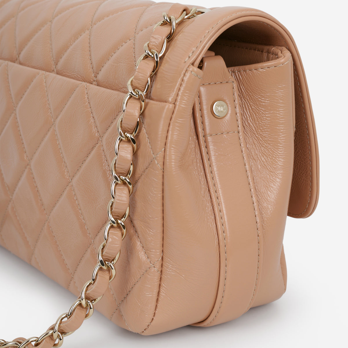 Chanel Hold The Line Flap - Caramel Shiny Crumpled Calfskin | Champagne Gold Hardware