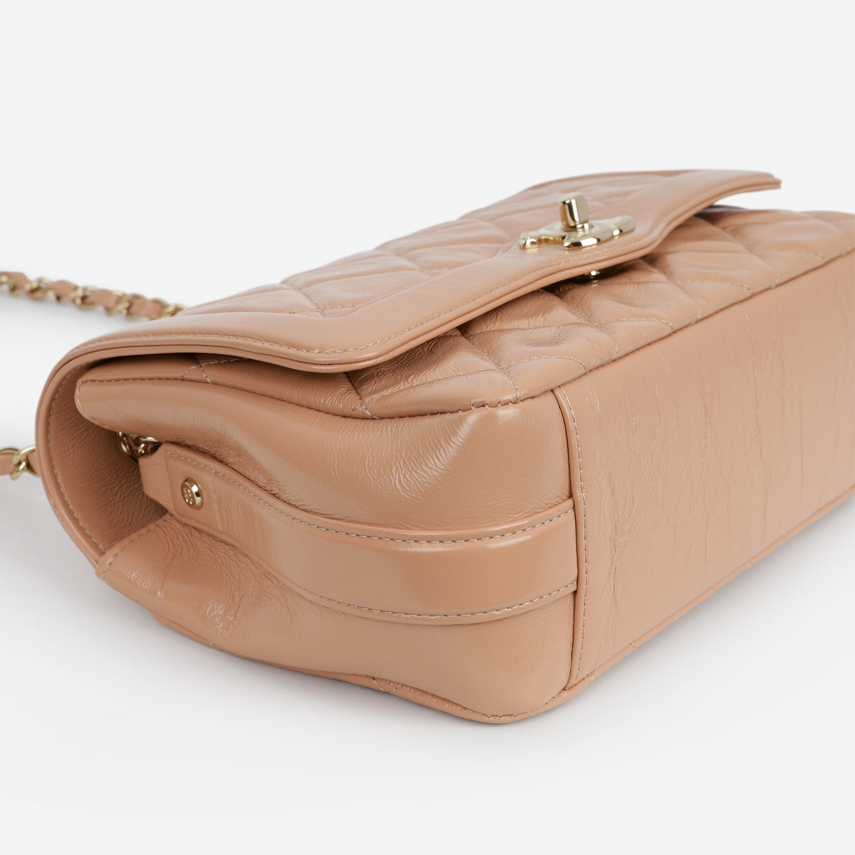 Chanel Hold The Line Flap - Caramel Shiny Crumpled Calfskin | Champagne Gold Hardware