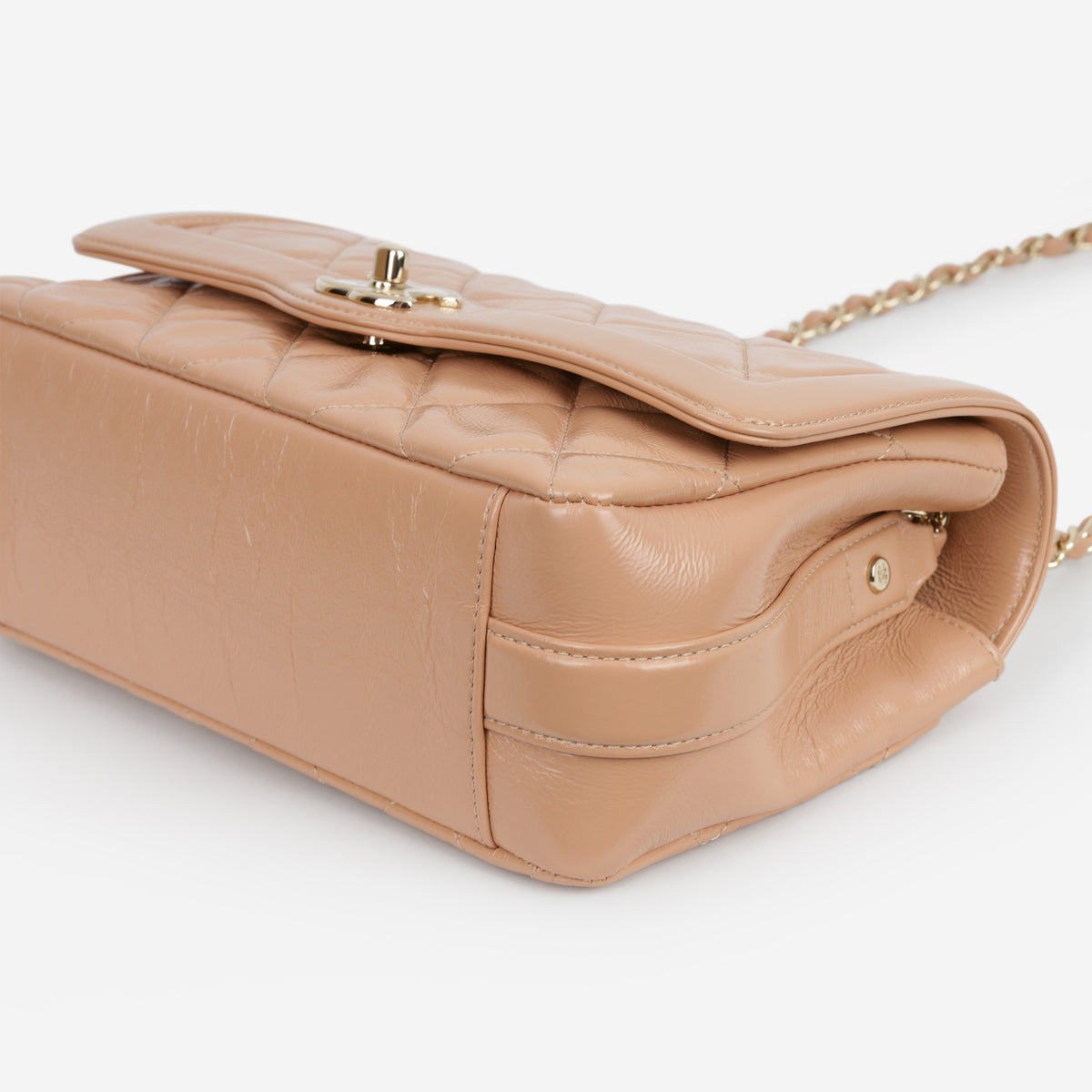 Chanel Hold The Line Flap - Caramel Shiny Crumpled Calfskin | Champagne Gold Hardware