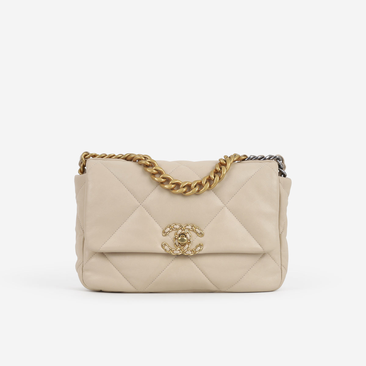 Chanel Small 19 Flap - Beige Lambskin | Mixed Hardware