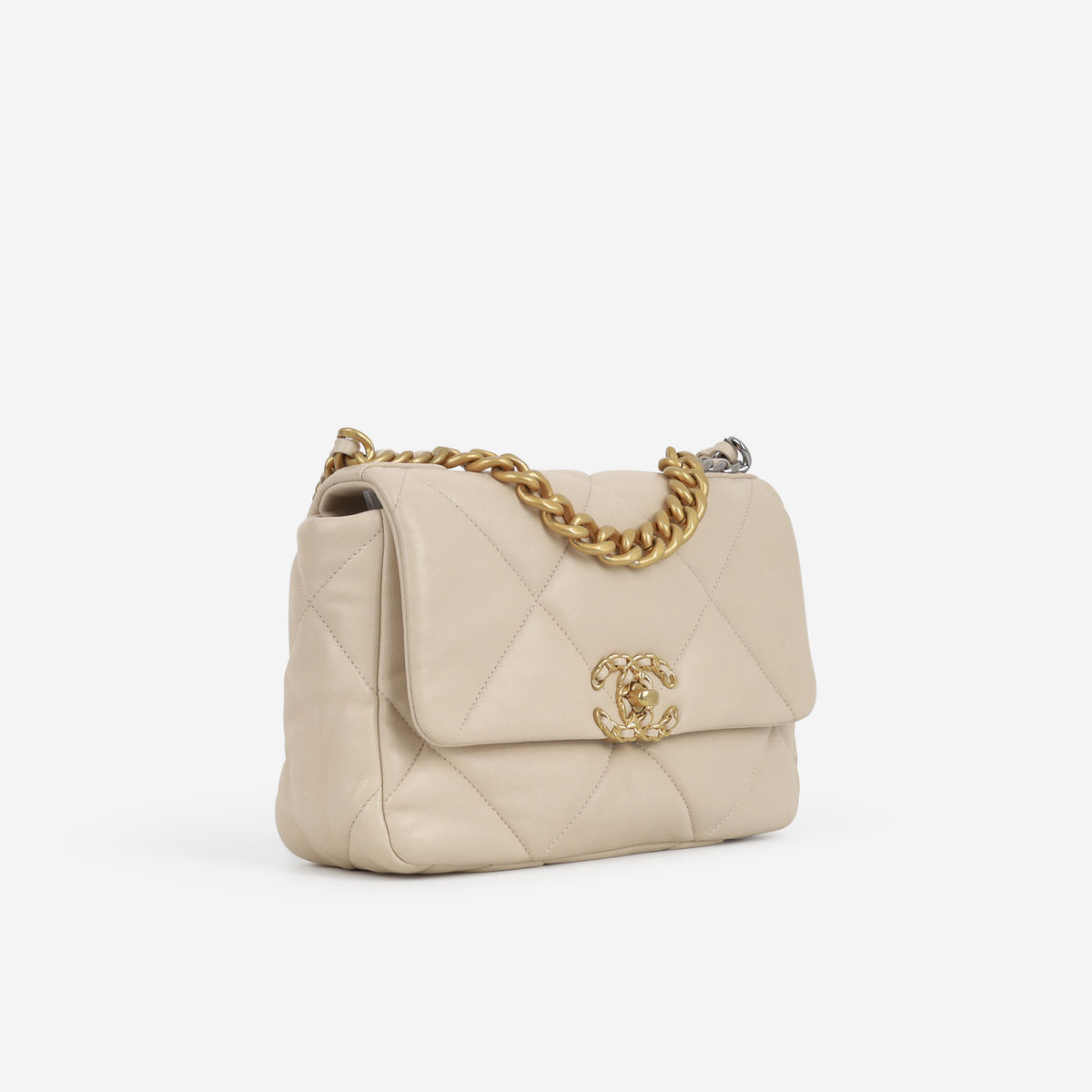 Chanel Small 19 Flap - Beige Lambskin | Mixed Hardware