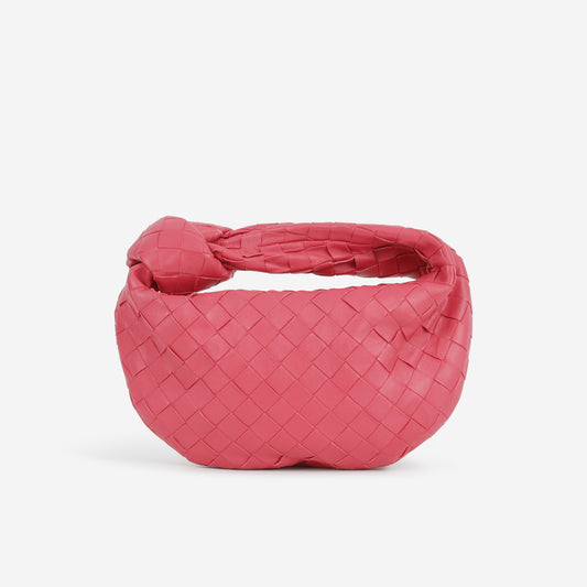 Bottega Mini Jodie Shoulder Bag - Pink Intrecciato | Silver Hardware