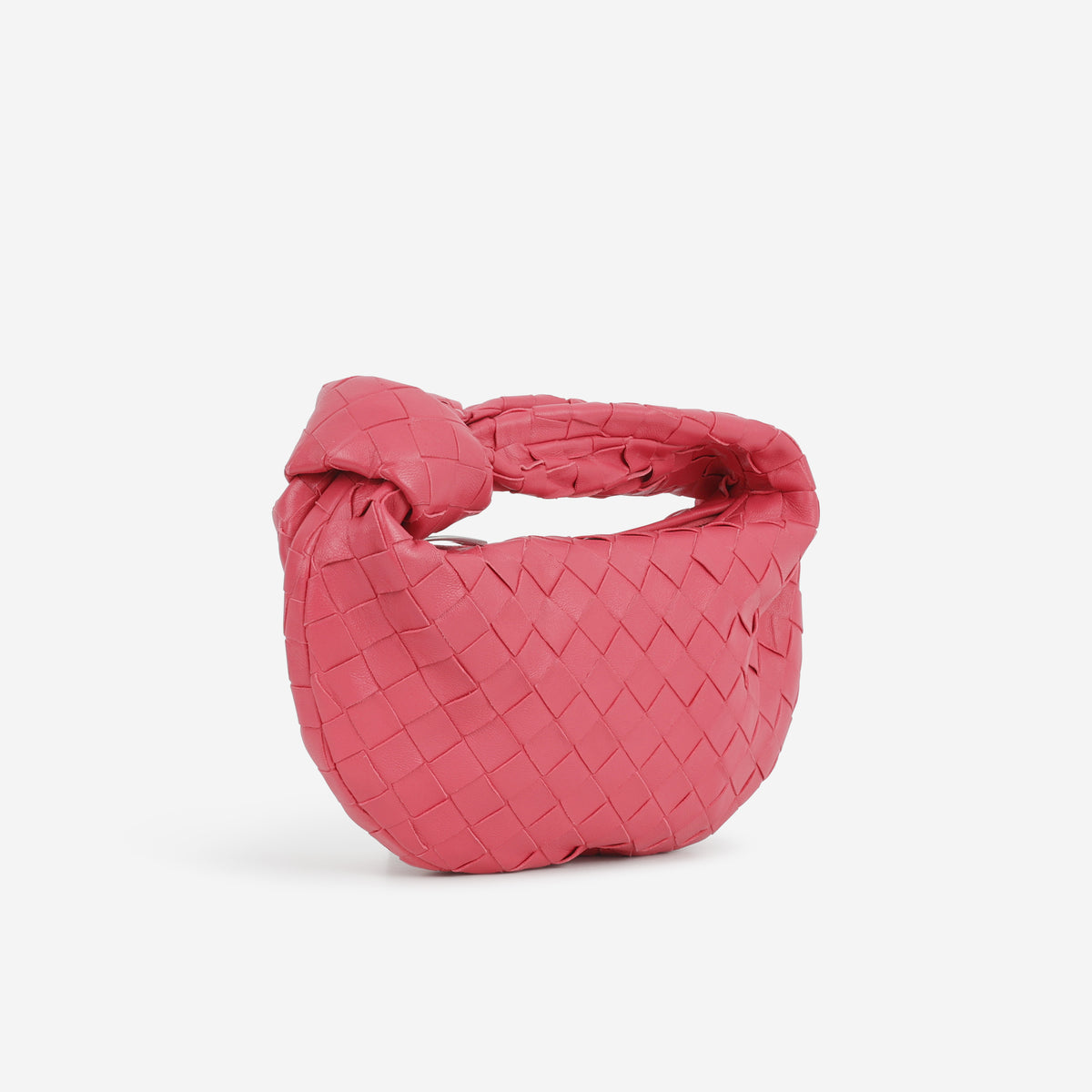 Bottega Mini Jodie Shoulder Bag - Pink Intrecciato | Silver Hardware