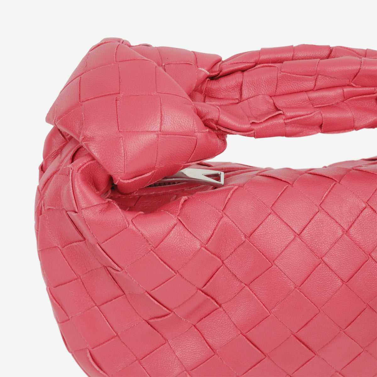 Bottega Mini Jodie Shoulder Bag - Pink Intrecciato | Silver Hardware