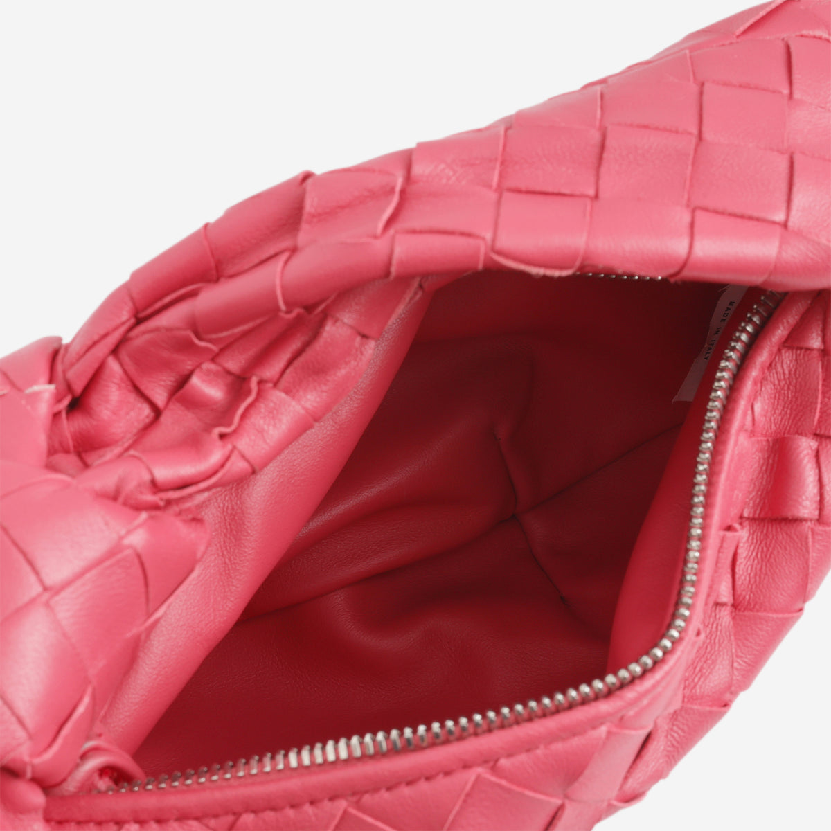 Bottega Mini Jodie Shoulder Bag - Pink Intrecciato | Silver Hardware